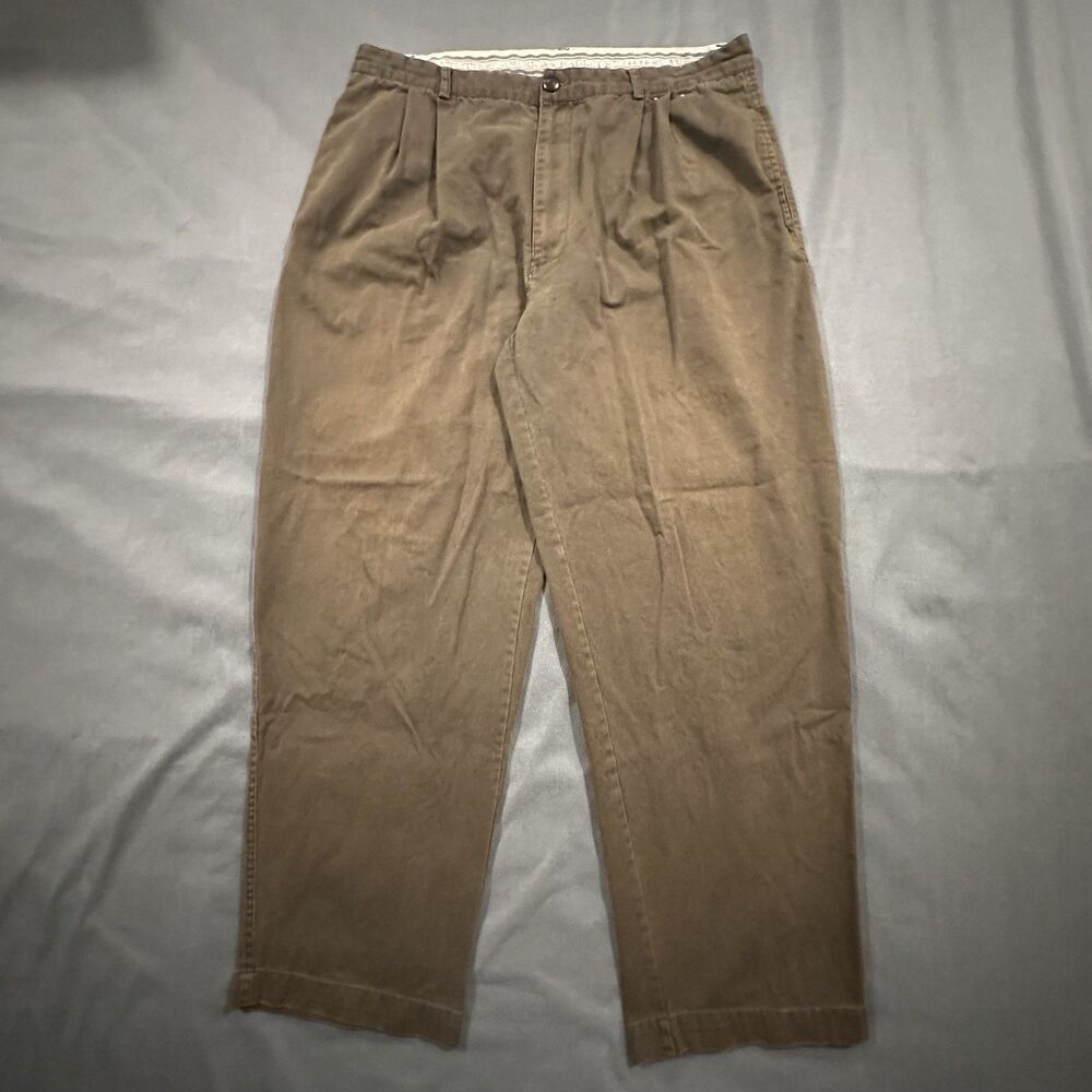Vintage American Eagle Pants Mens 36x30 Pleated Trousers Preppy Y2K 90s Cotton
